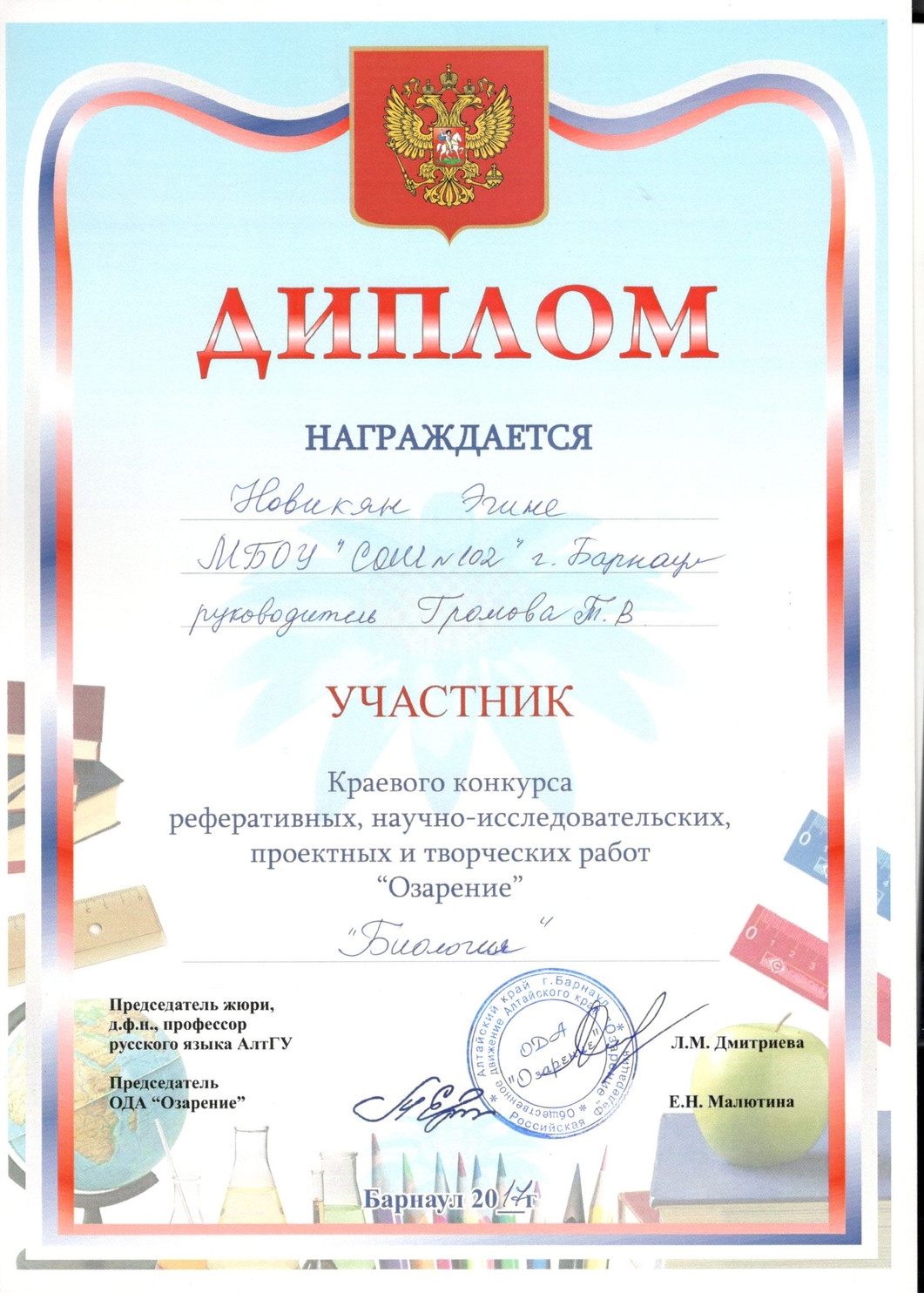 Награждённый участник конкурса Награждённый участник конкурса